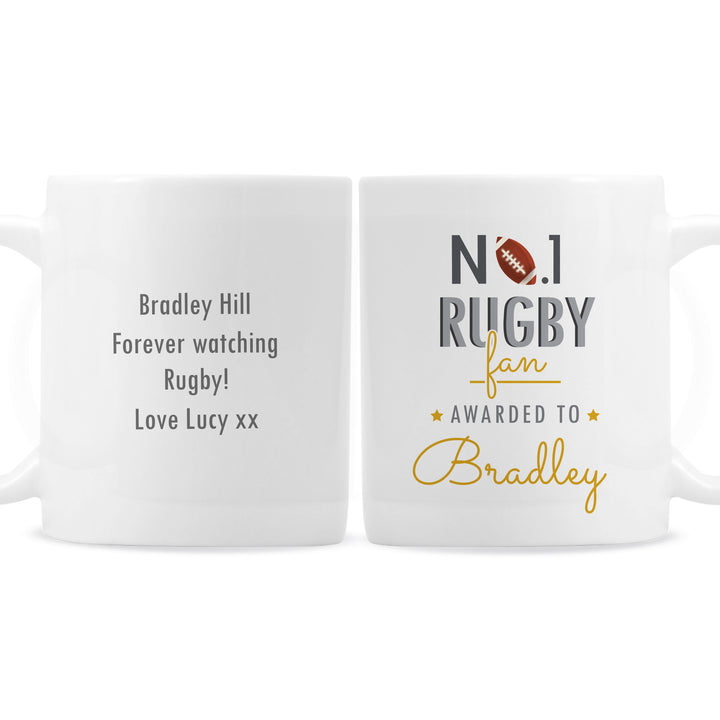 Buy Personalised No.1 Rugby Fan Mug at www.giftsfinder.co.uk