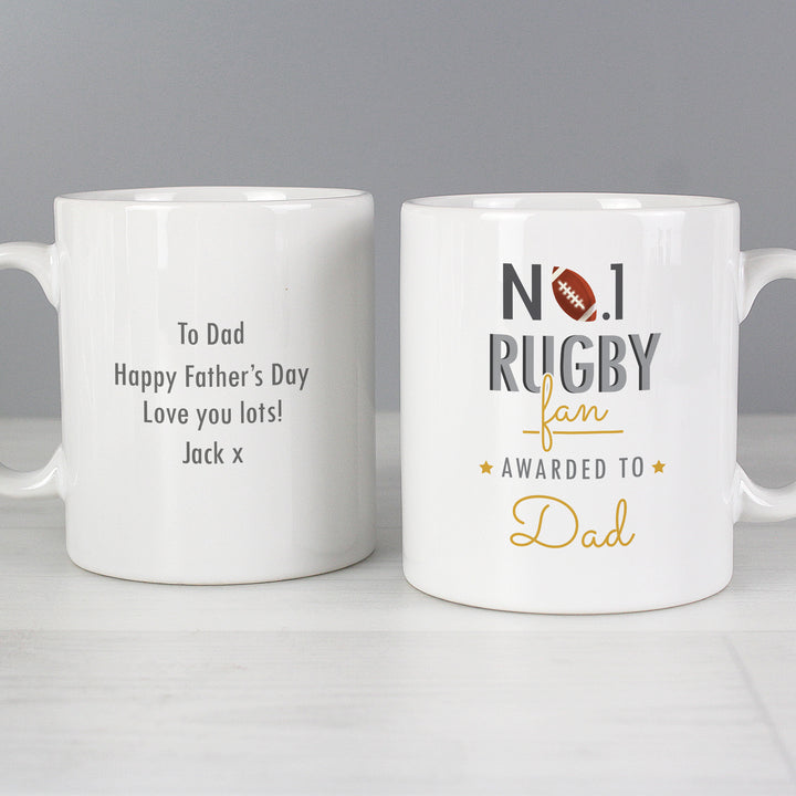 Buy Personalised No.1 Rugby Fan Mug at www.giftsfinder.co.uk