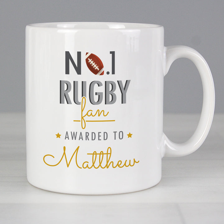 Buy Personalised No.1 Rugby Fan Mug at www.giftsfinder.co.uk