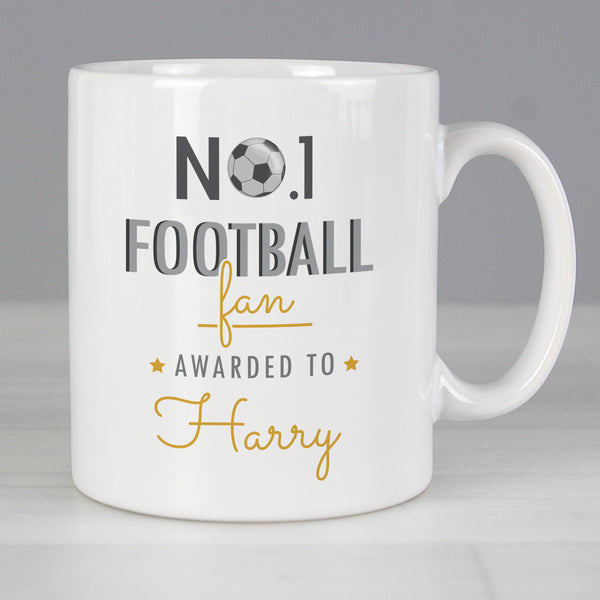 Buy Personalised No.1 Football Fan Mug at www.giftsfinder.co.uk