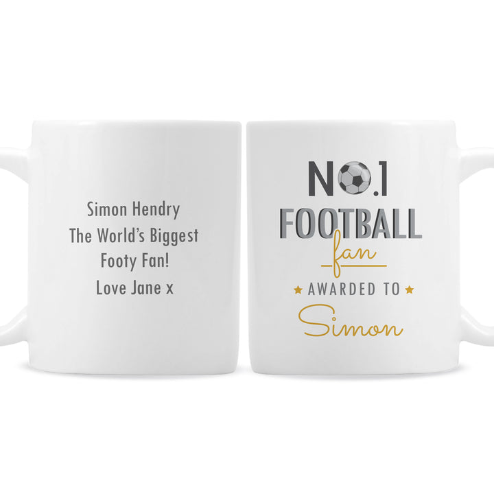 Buy Personalised No.1 Football Fan Mug at www.giftsfinder.co.uk