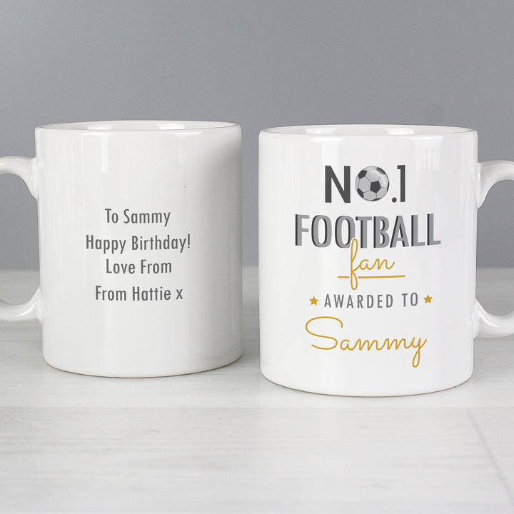 Buy Personalised No.1 Football Fan Mug at www.giftsfinder.co.uk