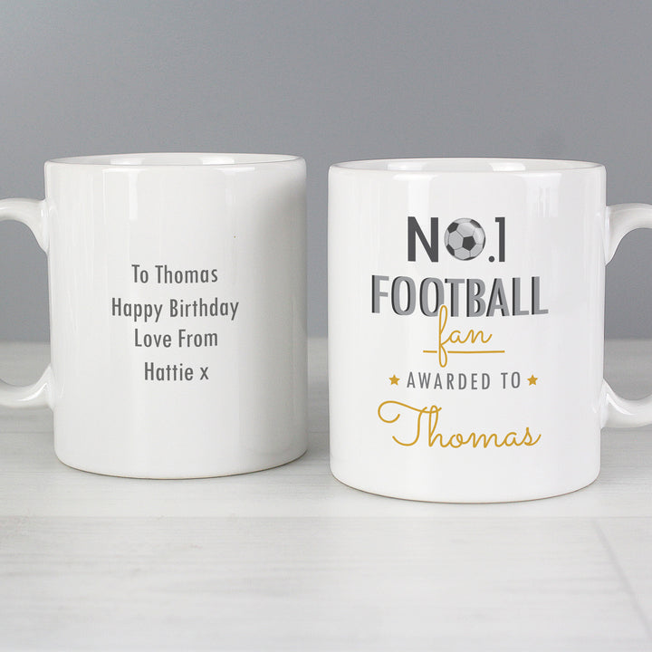 Buy Personalised No.1 Football Fan Mug at www.giftsfinder.co.uk