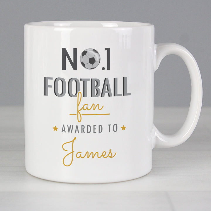 Buy Personalised No.1 Football Fan Mug at www.giftsfinder.co.uk