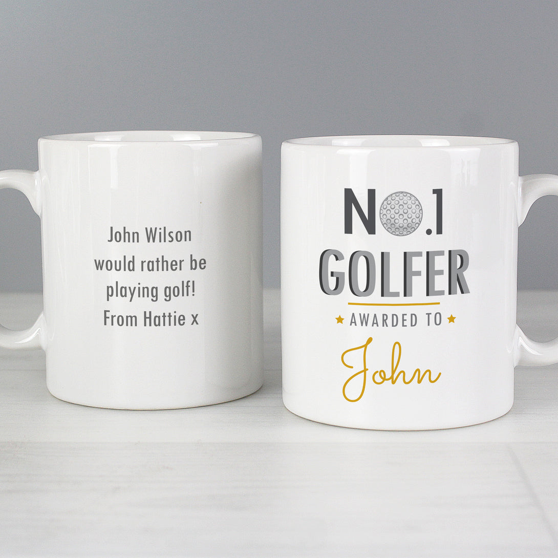 Personalised No.1 Golfer Mug - part of the Gifts Finder Personalised Mugs collection