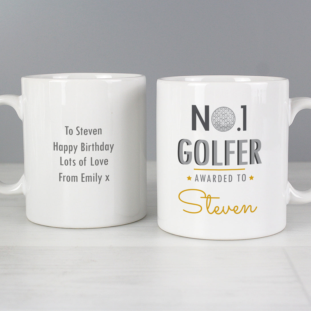 Personalised No.1 Golfer Mug - part of the Gifts Finder Personalised Mugs collection