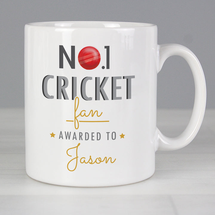 Buy Personalised No.1 Cricket Fan Mug at www.giftsfinder.co.uk