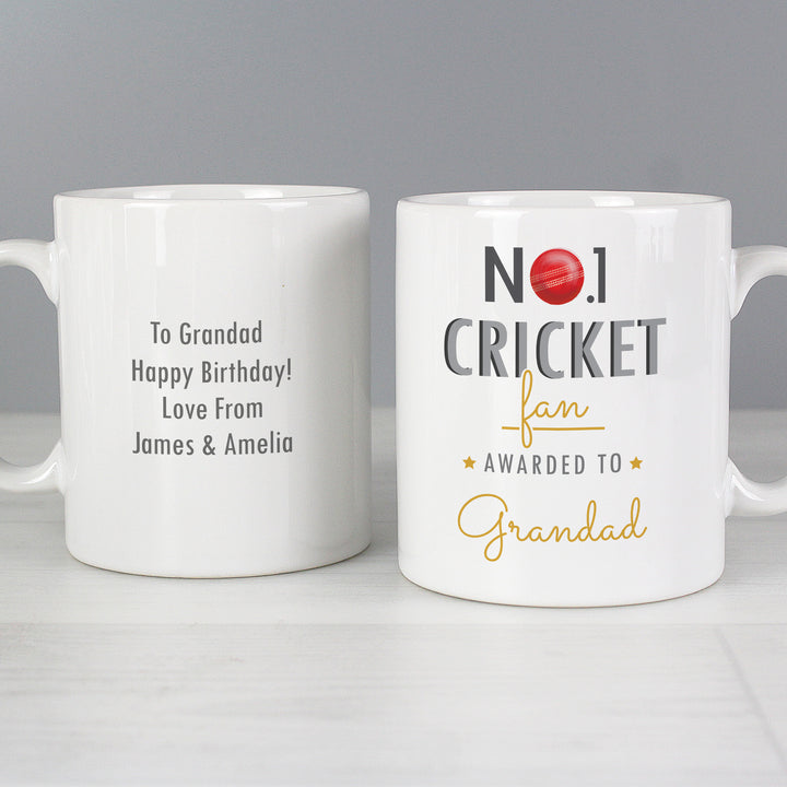 Buy Personalised No.1 Cricket Fan Mug at www.giftsfinder.co.uk