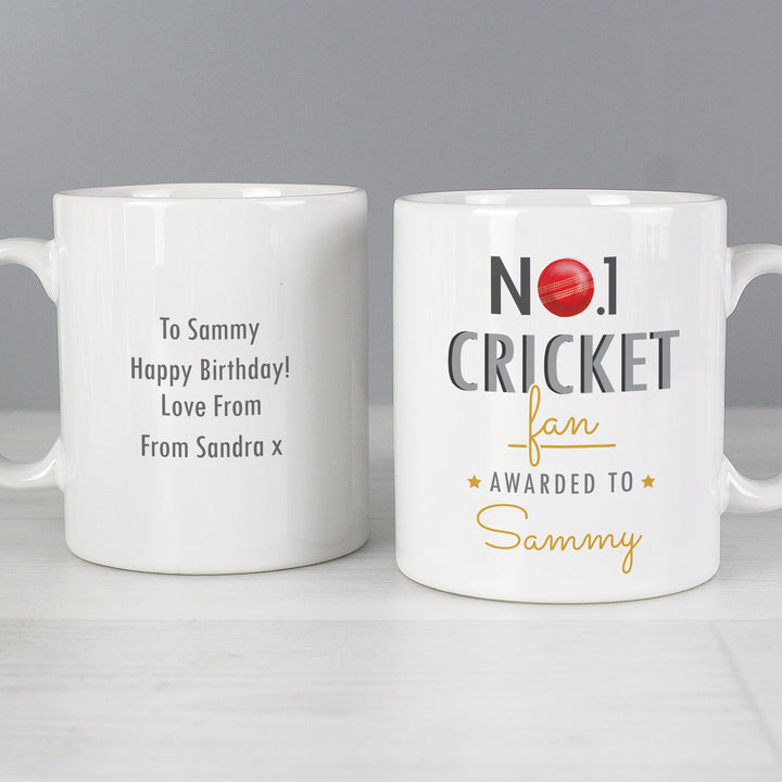 Buy Personalised No.1 Cricket Fan Mug at www.giftsfinder.co.uk