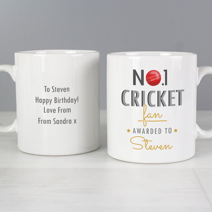 Buy Personalised No.1 Cricket Fan Mug at www.giftsfinder.co.uk