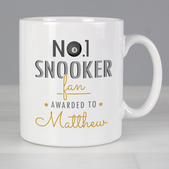 Personalised No.1 Snooker Fan Mug - part of the Gifts Finder Personalised Mugs collection