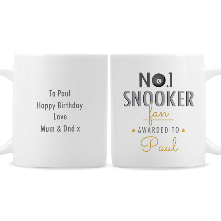 Personalised No.1 Snooker Fan Mug - part of the Gifts Finder Personalised Mugs collection