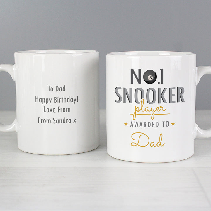 Personalised No.1 Snooker Fan Mug - part of the Gifts Finder Personalised Mugs collection