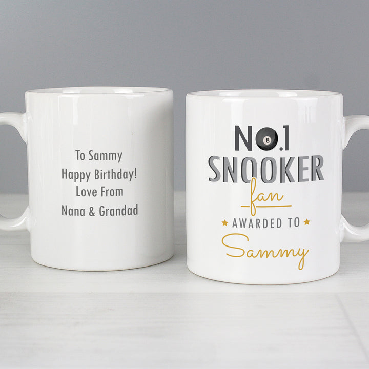 Personalised No.1 Snooker Fan Mug - part of the Gifts Finder Personalised Mugs collection