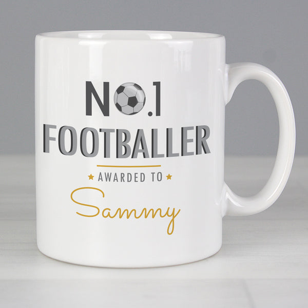 Buy Personalised No.1 Footballer Mug at www.giftsfinder.co.uk