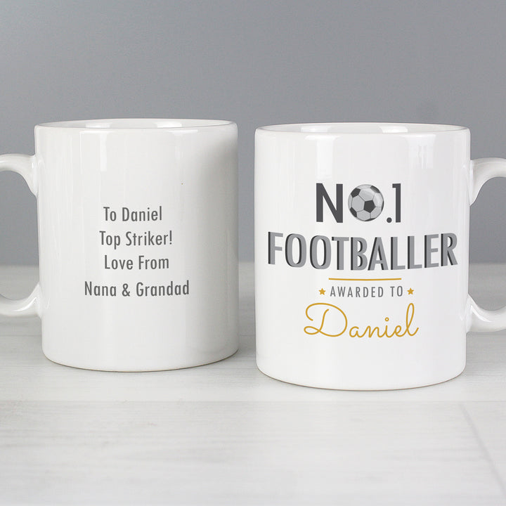 Personalised No.1 Footballer Mug - part of the Gifts Finder Personalised Mugs collection