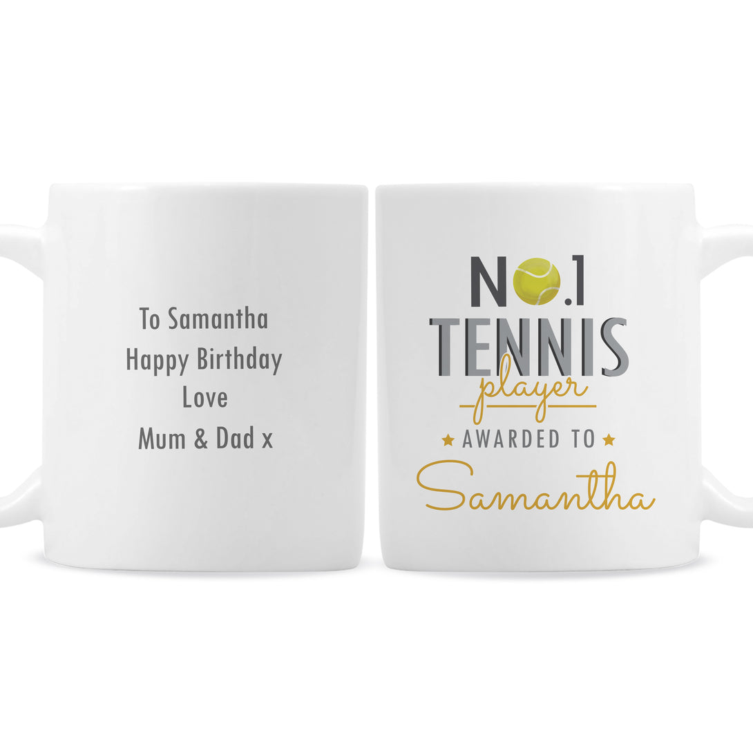 Personalised No.1 Tennis Player Mug - part of the Gifts Finder Personalised Mugs collection