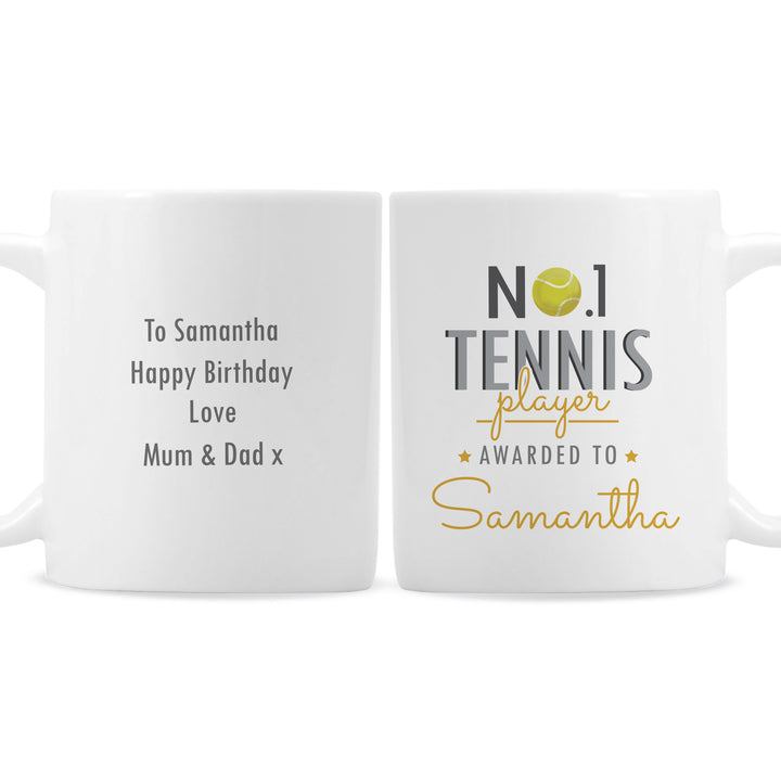 Buy Personalised No.1 Tennis Player Mug at www.giftsfinder.co.uk