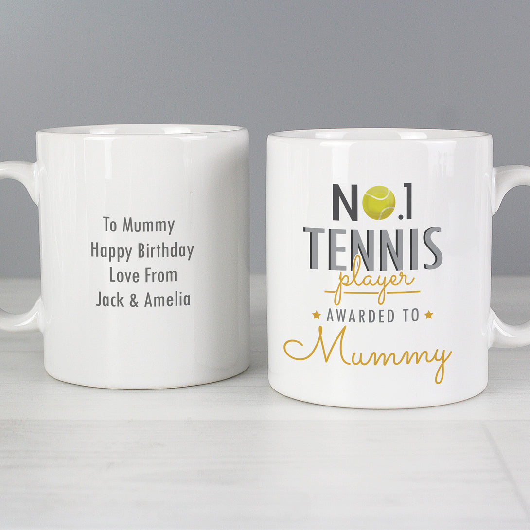 Personalised No.1 Tennis Player Mug - part of the Gifts Finder Personalised Mugs collection