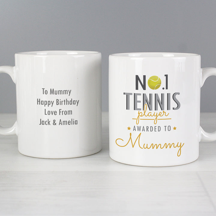 Buy Personalised No.1 Tennis Player Mug at www.giftsfinder.co.uk