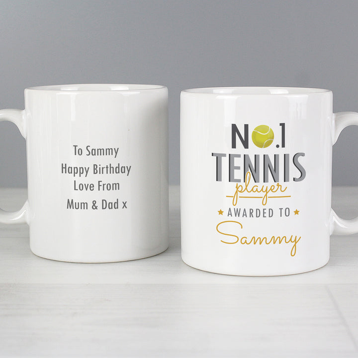 Buy Personalised No.1 Tennis Player Mug at www.giftsfinder.co.uk