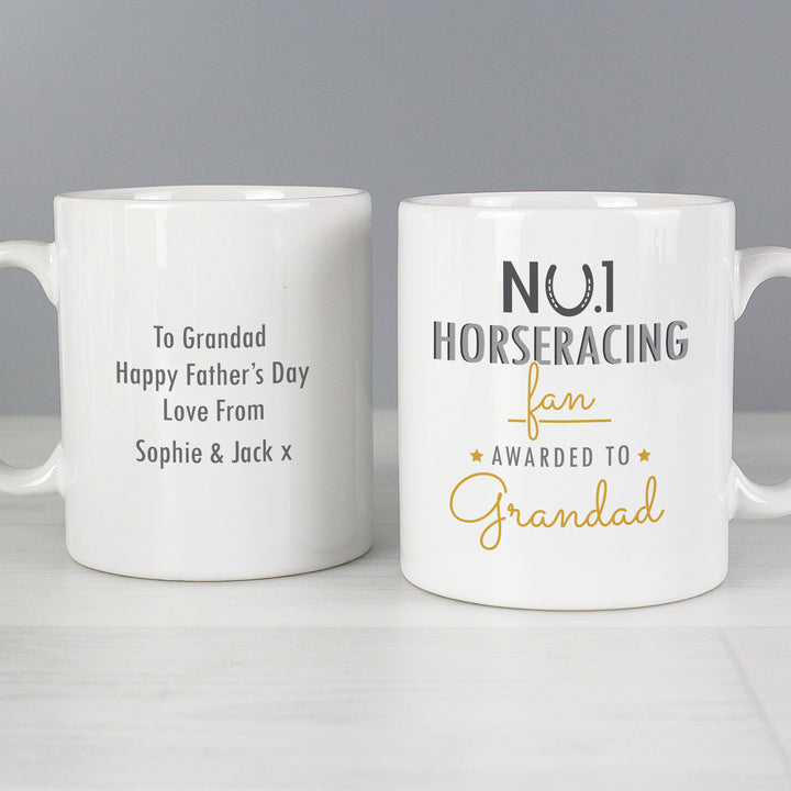 Personalised No.1 Horseracing Fan Mug - part of the Gifts Finder Personalised Mugs collection