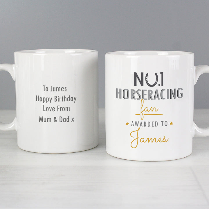 Personalised No.1 Horseracing Fan Mug - part of the Gifts Finder Personalised Mugs collection