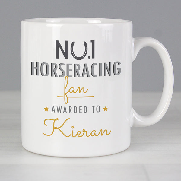 Buy Personalised No.1 Horseracing Fan Mug at www.giftsfinder.co.uk