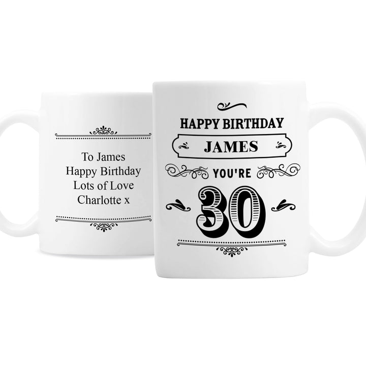 Personalised Birthday Vintage Typography Mug - part of the Gifts Finder Mugs collection