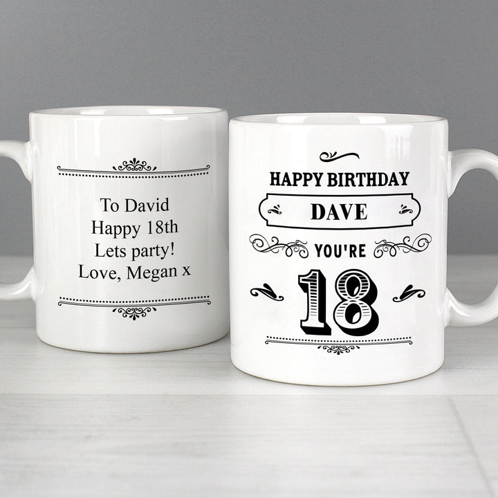 Personalised Birthday Vintage Typography Mug - part of the Gifts Finder Mugs collection