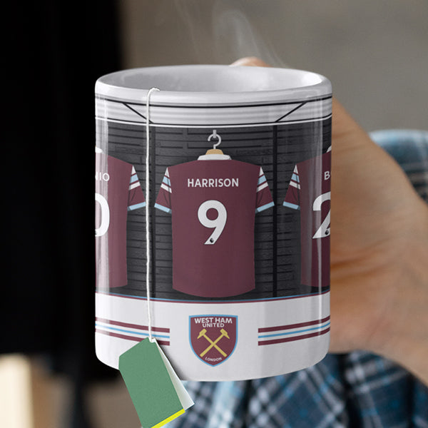 West Ham United Football Club Dressing Room Mug - part of the Gifts Finder Personalised Mugs collection