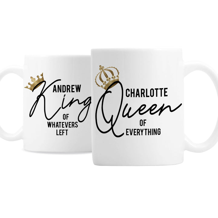 Buy Personalised King and Queen of Everything Mug Set at www.giftsfinder.co.uk