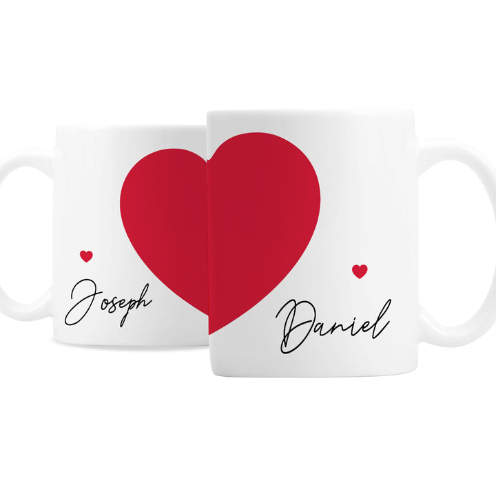 Buy Personalised Two Hearts Mug Set at www.giftsfinder.co.uk