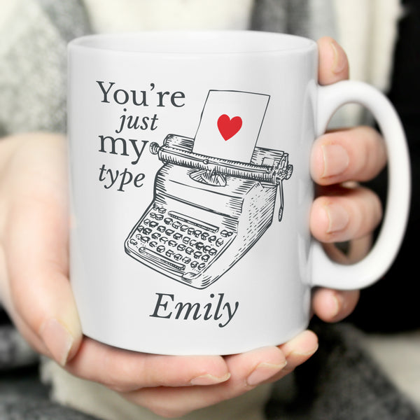 Buy Personalised Just My Type Valentines Mug at www.giftsfinder.co.uk