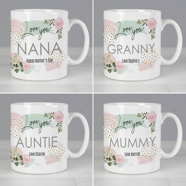 Buy Personalised Abstract Rose Mug at www.giftsfinder.co.uk