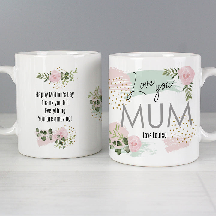 Buy Personalised Abstract Rose Mug at www.giftsfinder.co.uk