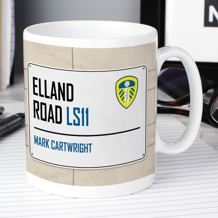 Leeds United FC Street Sign Mug - part of the Gifts Finder Personalised Mugs collection