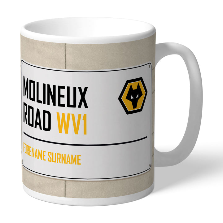 Wolves Street Sign Mug - part of the Gifts Finder Personalised Mugs collection