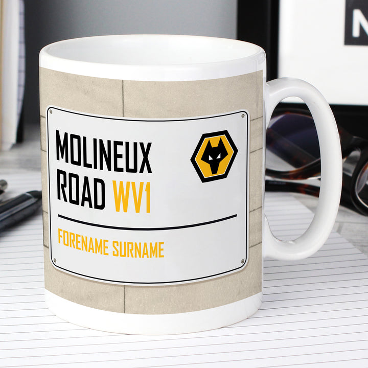 Wolves Street Sign Mug - part of the Gifts Finder Personalised Mugs collection