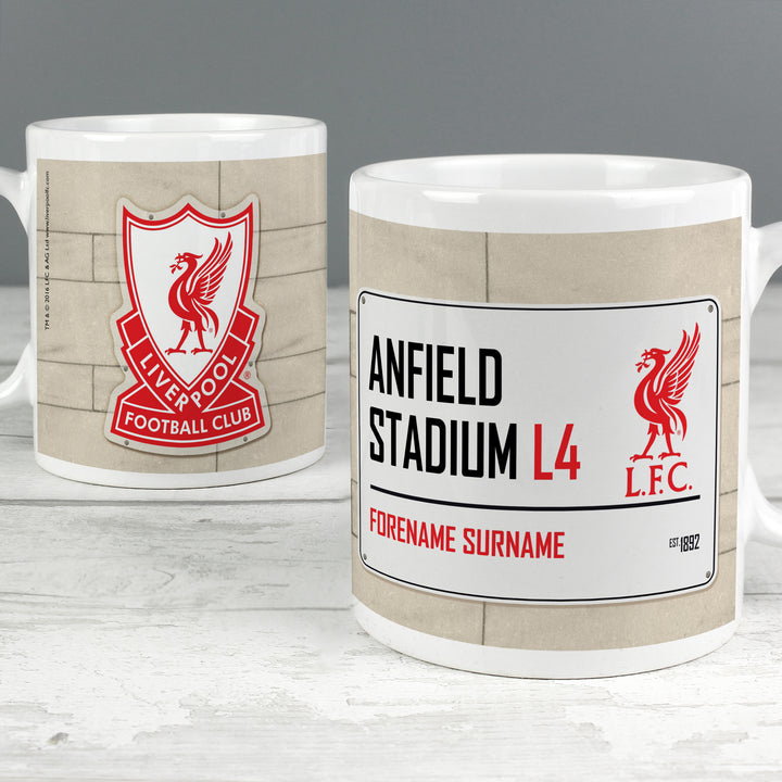 Liverpool FC Street Sign Mug - part of the Gifts Finder Personalised Mugs collection