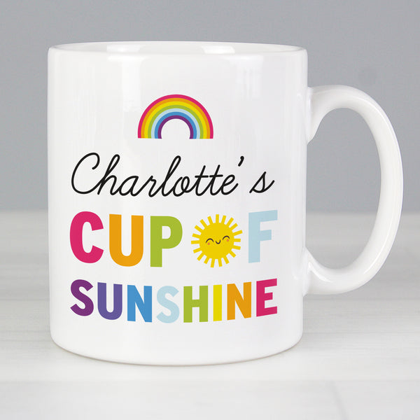 Buy Personalised Rainbow Cup of Sunshine Mug at www.giftsfinder.co.uk