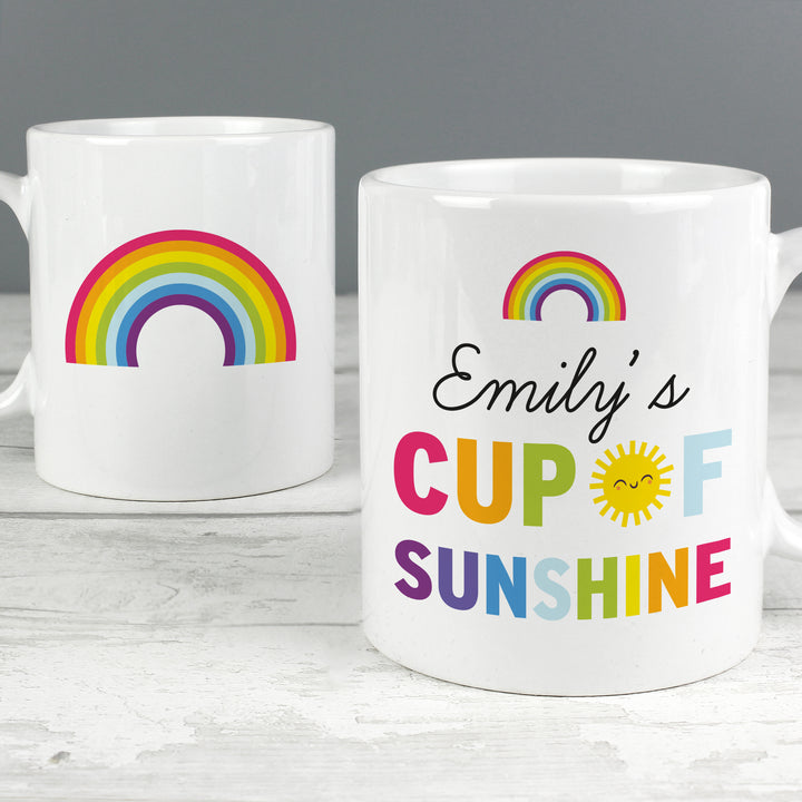 Buy Personalised Rainbow Cup of Sunshine Mug at www.giftsfinder.co.uk