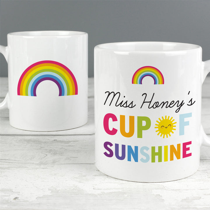 Buy Personalised Rainbow Cup of Sunshine Mug at www.giftsfinder.co.uk