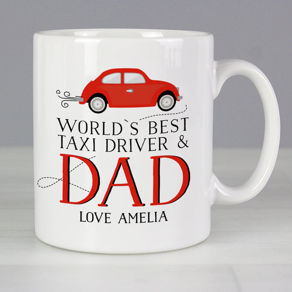 Buy Personalised Worlds Best Taxi Driver Dad Mug at www.giftsfinder.co.uk