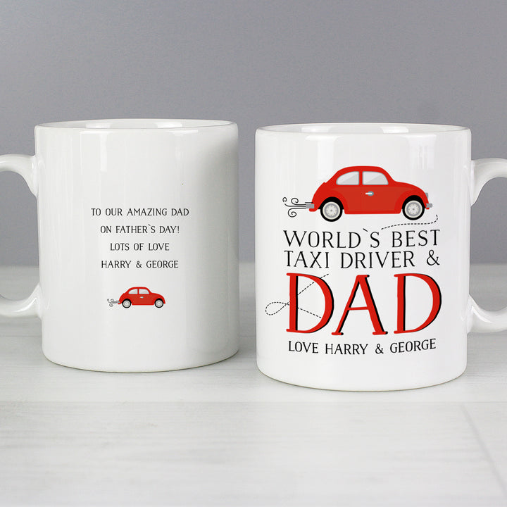 Buy Personalised Worlds Best Taxi Driver Dad Mug at www.giftsfinder.co.uk