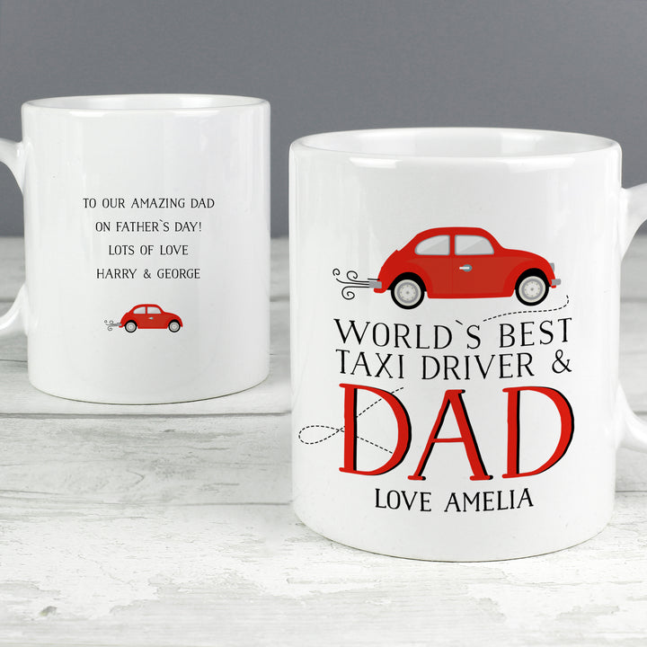 Buy Personalised Worlds Best Taxi Driver Dad Mug at www.giftsfinder.co.uk