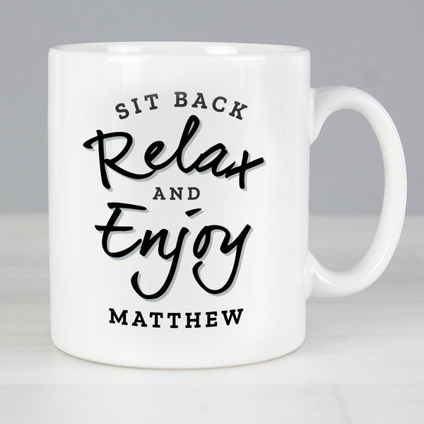 Buy Personalised Sit Back & Relax Mug at www.giftsfinder.co.uk