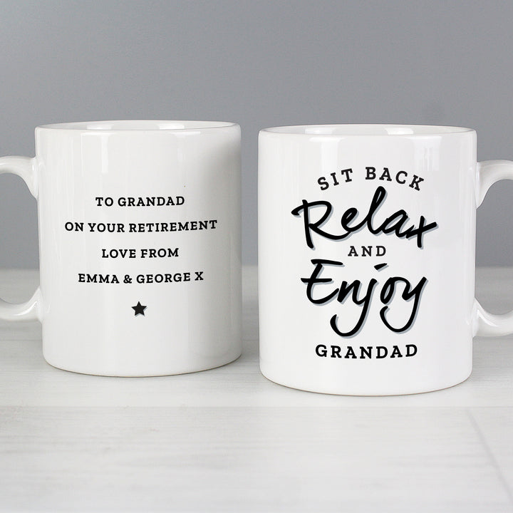 Buy Personalised Sit Back & Relax Mug at www.giftsfinder.co.uk