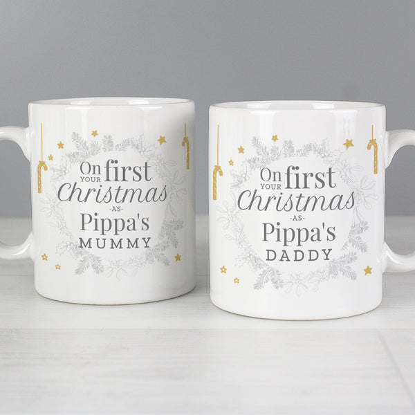 Buy Personalised 'On Your First Christmas As' Mug Set at www.giftsfinder.co.uk