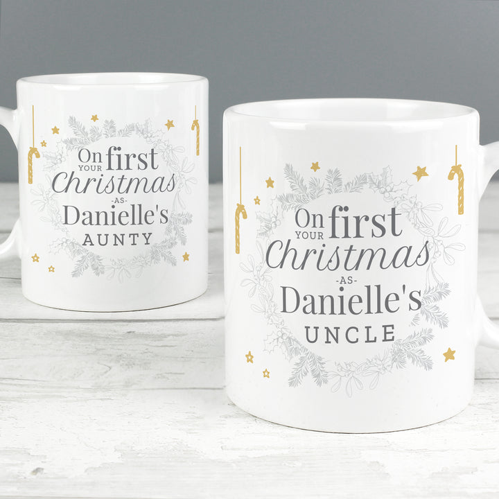 Buy Personalised 'On Your First Christmas As' Mug Set at www.giftsfinder.co.uk